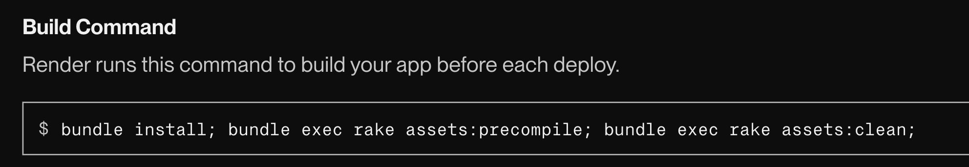 Render Build Command