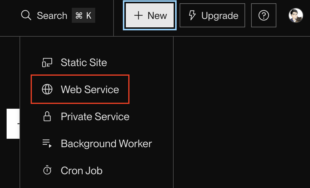Render Web Service作成