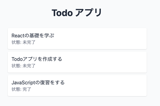 Todo一覧表示の結果